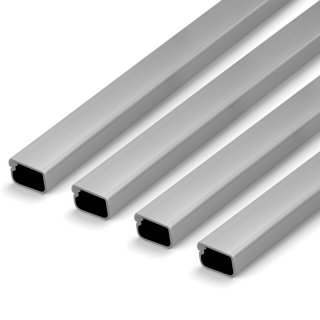 Inofix Plasfix selbstklebender Kabelkanal 16 x 10 mm, 4x1m lang (Grau-Metallic)