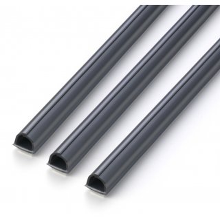 Inofix cablefix selbstklebender flexibler Kabelkanal 10,5 x 10 mm, 1m lang; 3er Set (silbergrau)