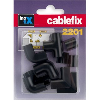 Inofix Cablefix Verbinder Eck-und T-St&uuml;cke f&uuml;r Kabelkanal 8 x 7 mm, 10-teilig, (schwarz)